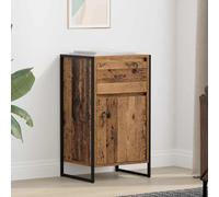 Fecpoo Buffet rectangulaire 43 x 36 x 75,5 cm en bois vieilli - Buffet rectangulaire avec étagères réglables pour une décoration élégante
