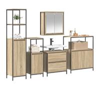Fecpoo Ensemble de meubles de salle de bain 5 pièces en bois beige 36 x 35 x 165 cm