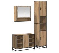 Fecpoo Ensemble de meubles de salle de bain en chêne Artisan 35 x 37,5 x 188,5 cm | Portes encastrées, montage mural, poids de 58 kg, résistant à l'humidité, charge de 180 kg