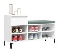 Fecpoo Étagère à chaussures blanche 102 x 36 x 60 cm en bois avec plateau supérieur stable et position de tiroir flexible, adaptée pour l'ordre dans le couloir ou l'entrée