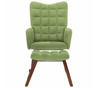 Fecpoo Fauteuil à bascule avec tabouret Vert clair 61 x 78 x 98 cm Velours