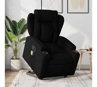 Fecpoo Fauteuil de massage avec aide à se lever - Fonction allongée jusqu'à 135° - Housse en tissu noir - Hauteur d'assise 42-44 cm - Max 110 kg - Pour personnes âgées et adultes