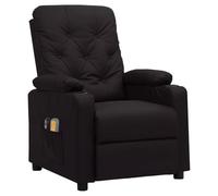 Fecpoo Fauteuil de massage électrique noir en cuir synthétique 78,5 x 93 x 96,5 cm Massage vibrant à 6 points avec télécommande pour adultes