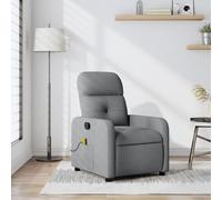 Fecpoo Fauteuil de massage en tissu gris clair 66 x 144 x 77,5 cm position allongée avec réglage manuel et poche latérale pour salon