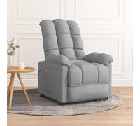 Fecpoo Fauteuil de massage gris clair | Massage vibrant avec télécommande, réglage 3 positions, housse en tissu respirant | 74 x 99 x 102 cm (assise), position allongée 74 x 144 x 84 cm | adulte