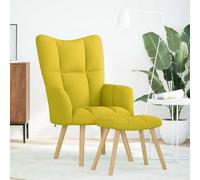 Fecpoo Fauteuil de relaxation jaune clair avec repose-pieds - Tissu en polyester - Cadre en métal solide - Charge maximale de 110 kg - Pour adultes pour se détendre à la maison