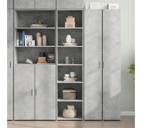 Fecpoo Highboard en bois - 45 x 41 x 185 cm - Gris béton - Design minimaliste avec construction stable - Pour un intérieur moderne