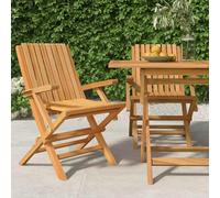 Fecpoo Lot de 2 chaises de jardin avec accoudoirs et sommier à lattes, en teck massif, 61 x 67 x 90 cm