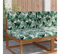 Fecpoo Lot de 2 coussins de canapé d'extérieur - Motif feuilles - En polyester - 80 x 80 x 8 cm - Coussin de dossier 80 x 43 x 10 cm - Indéchirable et résistant à la lumière - Pour terrasse, balcon
