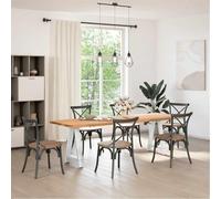 Fecpoo Lot de 2 pieds de table à manger en forme de A - Construction solide en acier avec pieds de nivellement réglables - Blanc - 60 x 72-73 cm