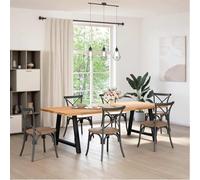 Fecpoo Lot de 2 pieds de table à manger en forme de A - Noir - Largeur : 90 cm - Hauteur : 72 à 73 cm - Acier revêtu par pulvérisation - Convient pour les plateaux de table individuels