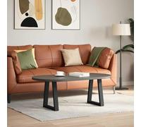Fecpoo Lot de 2 pieds de table basse en forme de V 38 x (42 à 43,3 cm) en acier revêtu par pulvérisation noir avec supports pré-percés pour un montage personnalisé de table basse