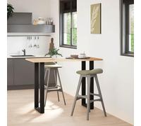 Fecpoo Lot de 2 pieds de table de bar en forme de U - Noir - 50 x 101 cm - Acier revêtu par pulvérisation - Pieds de table robustes avec trous pré-percés pour un montage personnalisé de table basse