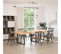 Fecpoo Lot de 3 pieds de table à manger en forme de U en acier revêtu par pulvérisation Anthracite 100 x 72 cm pour table à manger et bureau