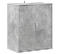 Fecpoo Meuble à chaussures gris béton 60 cm de large × 35 cm de profondeur × 70 cm de haut en bois avec 5 compartiments - Montage mural ou au sol pour l'ordre dans l'entrée