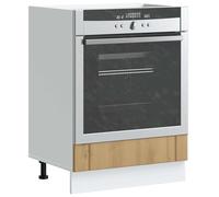 Fecpoo Meuble de cuisine Lucca avec grand compartiment en bois de chêne artisanal 60 x 46 x 81,5 cm pour micro-ondes et four