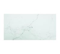 Fecpoo Plateau de table blanc 100 x 50 cm 6 mm en verre trempé aspect marbre pour table à manger, table basse, table d'appoint