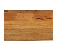 Fecpoo Plateau de table en bois massif de mangue, 50 x 40 x 3,8 cm, avec bord d'arbre, grain de bois naturel, aspect chêne, pour une décoration de table personnalisée