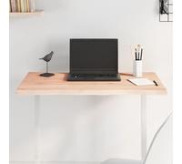 Fecpoo Plateau de table en chêne massif non traité avec bord d'arbre 80 x 40 x 2 cm pour table de bricolage, bureau, salon