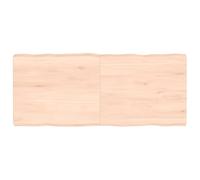 Fecpoo Plateau de table en chêne massif non traité avec bord naturel 140 x 60 x (2-6) cm pour la construction individuelle de la table