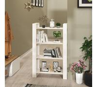 Fecpoo Séparateur de pièce bibliothèque blanche en pin massif 80 x 35 x 125 cm - Étagère ouverte sans paroi arrière, polyvalente