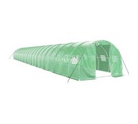Fecpoo Serre en acier galvanisé et polyéthylène 140 g/m², vert, 22 m de long, 3 m de large, 2 m de haut, pour culture de légumes et plantes
