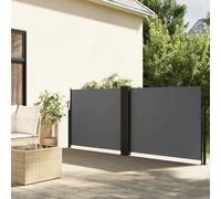 Fecpoo Store latéral extensible - 120 x 1200 cm - Anthracite - Imperméable et résistant aux UV - 100 % polyester - Matériel de montage inclus - Pour l'extérieur et l'intérieur