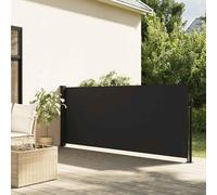 Fecpoo Store latéral extensible - 120 x 500 cm - Noir - Résistant au vent et respirant - Cadre en acier et aluminium - Tissu polyester pour l'extérieur et l'intérieur