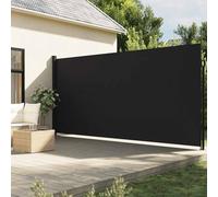 Fecpoo Store latéral extensible - 200 x 600 cm - Résistant au vent et translucide - Cadre en acier et aluminium - Polyester noir - Pour l'extérieur