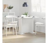 Fecpoo Table à manger blanche 110 x 60 x 75 cm en bois pour jardin, terrasse, balcon | Matériau en bois robuste, résistant aux intempéries, charge maximale de 75 kg, montage facile