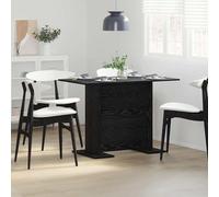 Fecpoo Table à manger noire aspect chêne 110 x 60 x 75 cm | Aspect chêne noir, matériau en bois robuste, résistant aux intempéries, pour jardin/terrasse