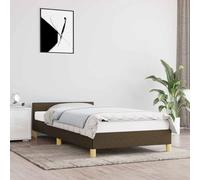 Fecpoo WGYHOME Cadre de lit 90 x 190 cm en tissu 100 % polyester avec sommier à lattes en contreplaqué - Pour adultes, chambre à coucher