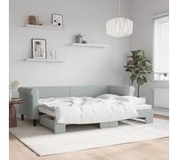 Fecpoo WGYHOME Canapé-lit combiné, gris clair, en velours de polyester, 229 x 90 x 68 cm, (172,5 cm), pour adultes