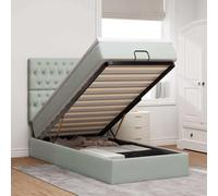 Fecpoo WGYHOME Lit ottoman avec mécanisme de levage hydraulique Gris clair 80 x 200 cm Velours