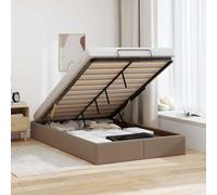 Fecpoo WGYHOME Lit ottoman sans matelas en cuir synthétique Cappuccino 120 x 190 cm Espace de rangement avec mécanisme de levage hydraulique pour chambre à coucher