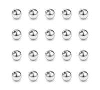 FECTAS 20pcs Pack de Balles Argentées de Pièces Rechange en Argent de Piercing Bijoux (2.5/3/4/5/6/8mm)