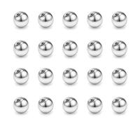 FECTAS 20pcs Pack de Balles Argentées de Pièces Rechange en Argent de Piercing Bijoux (2.5/3/4/5/6/8mm)