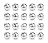 FECTAS 20pcs Pack de Balles Argentées de Pièces Rechange en Argent de Piercing bijoux (2.5/3/4/5/6/8mm)