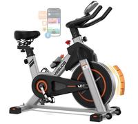 FED FITNESS Vélo Appartement Silencieux, Résistance Magnétique Réglable, APP, Siège Confortable, Volant 8kg, Charge 140kg