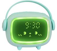 FEDBNET Réveil pour enfants - Thermomètre - Veilleuse LED - Réveil numérique - Fonction Snooze - Fonction minuterie - Pour chambre à coucher, chevet - Chargement USB