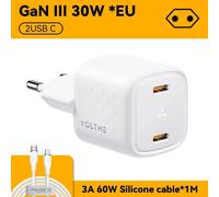 Fédération de russie - 30W CC EU Cable - GaN 30W chargeur USB rapide PD Charge rapide pour iPhone 15 14 USB Type C chargeur rapide Charge rapide pour iPad Pro Samsung S21