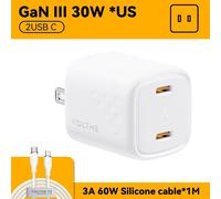 Fédération de russie - 30W CC US Cable - GaN 30W chargeur USB rapide PD Charge rapide pour iPhone 15 14 USB Type C chargeur rapide Charge rapide pour iPad Pro Samsung S21