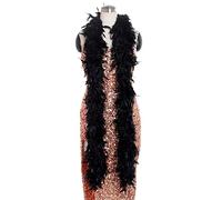 Federboa Plume Boa Accessoire de costume pour Gatsby des années 20 1920 - Costume d'Halloween - Accessoire de costume de théâtre (2 m/6,6 ft, noir)