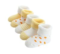 FedMois 5 Paires Chaussettes en Coton Thermiques Chaudes Hiver Bébé Nouveau-né, Jaune, 0-6 mois