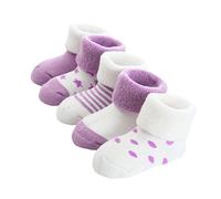 FedMois 5 Paires Chaussettes en Coton Thermiques Chaudes Hiver Bébé Nouveau-né, Violet, 12-24 mois