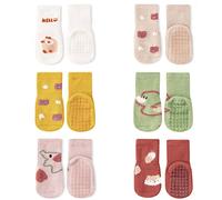 FedMois 6 Paires Chaussettes Antidérapantes en Coton Thermiques Hiver Bébé Enfant, Canards, 1-3 ans