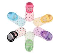 FedMois 6 Paires Chaussettes Antidérapantes Invisibles en Coton Bébé Enfant, Pois, 1-3 ans
