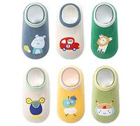 FedMois 6 Paires Chaussettes Antidérapantes Invisibles en Coton Bébé Enfant, Voitures, 3-5 ans