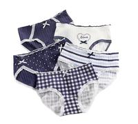 FedMois Culotte Ado Fille Coton Slip sous-vêtement, Lot de 5, Carreaux, 12-14 Ans