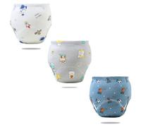 FedMois Culotte Apprentissage Propreté Garcon Fille Culotte d'apprentissage Enfant Lavable, Lot de 3, Astronautes, Ours et Basketball, 2-3 Ans